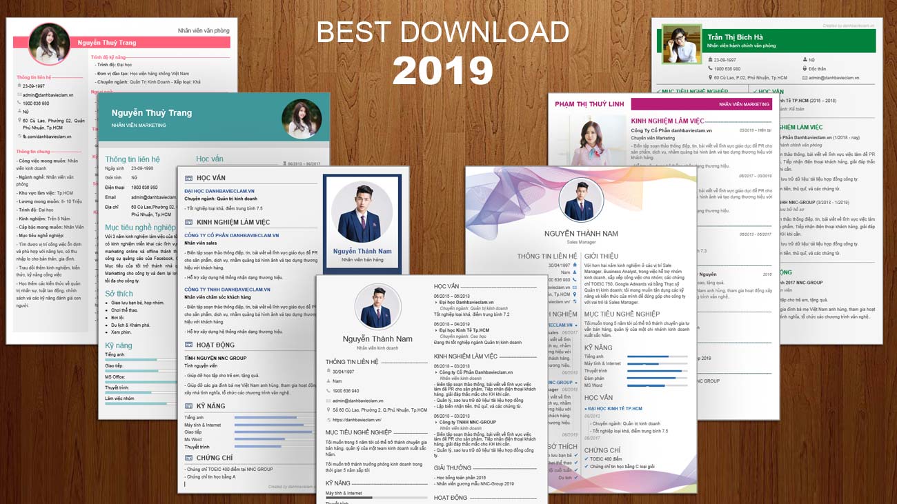 10 Mẫu CV file word được download nhiều nhất 2019