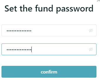 Thiết lập mật khẩu rút coin